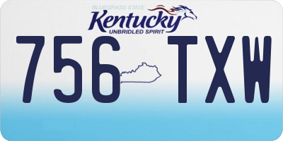 KY license plate 756TXW