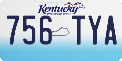 KY license plate 756TYA