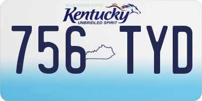 KY license plate 756TYD