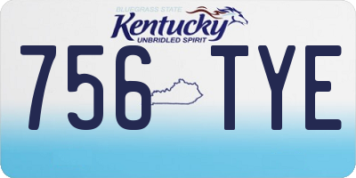 KY license plate 756TYE