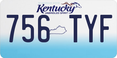 KY license plate 756TYF