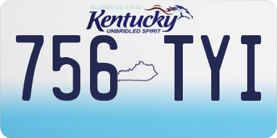 KY license plate 756TYI