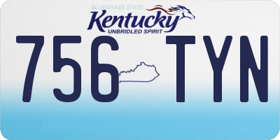 KY license plate 756TYN
