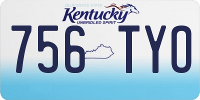 KY license plate 756TYO