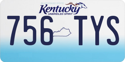 KY license plate 756TYS