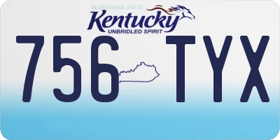 KY license plate 756TYX