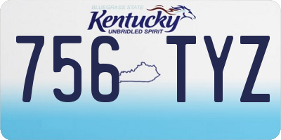 KY license plate 756TYZ