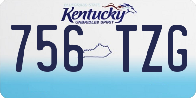 KY license plate 756TZG