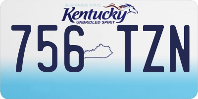 KY license plate 756TZN