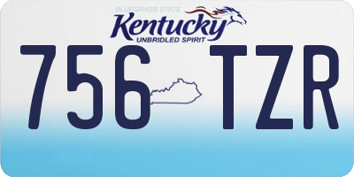 KY license plate 756TZR