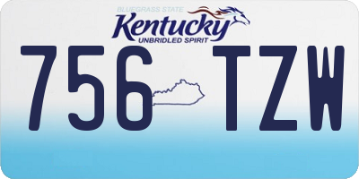 KY license plate 756TZW