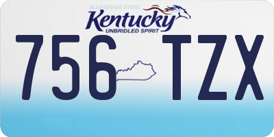 KY license plate 756TZX