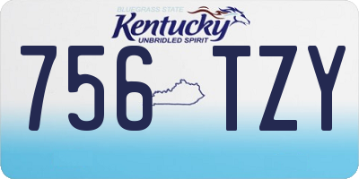 KY license plate 756TZY