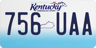KY license plate 756UAA