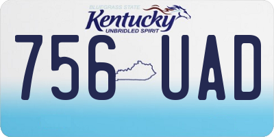 KY license plate 756UAD