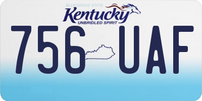 KY license plate 756UAF