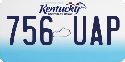 KY license plate 756UAP