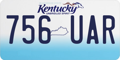 KY license plate 756UAR