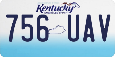 KY license plate 756UAV