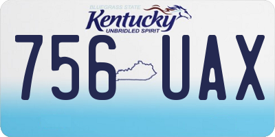 KY license plate 756UAX