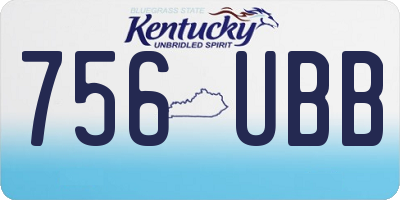 KY license plate 756UBB