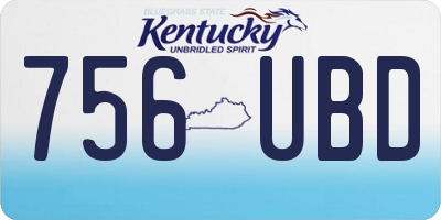 KY license plate 756UBD