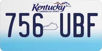 KY license plate 756UBF