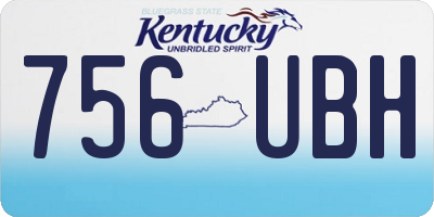 KY license plate 756UBH