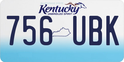 KY license plate 756UBK