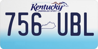 KY license plate 756UBL