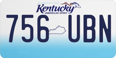 KY license plate 756UBN