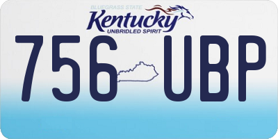 KY license plate 756UBP