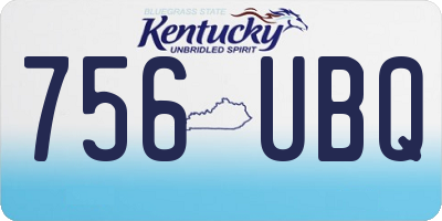 KY license plate 756UBQ
