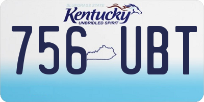 KY license plate 756UBT