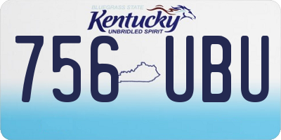 KY license plate 756UBU