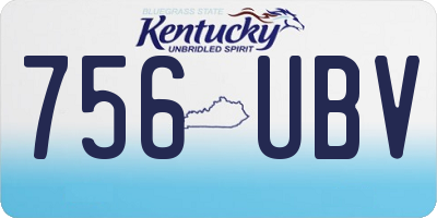 KY license plate 756UBV
