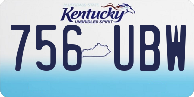 KY license plate 756UBW