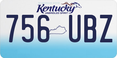 KY license plate 756UBZ