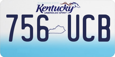 KY license plate 756UCB
