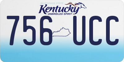 KY license plate 756UCC