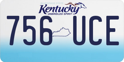 KY license plate 756UCE