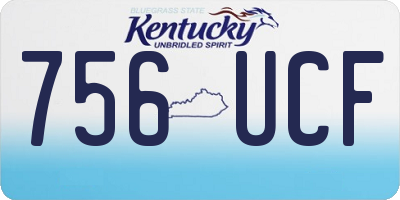 KY license plate 756UCF