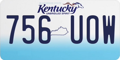 KY license plate 756UOW