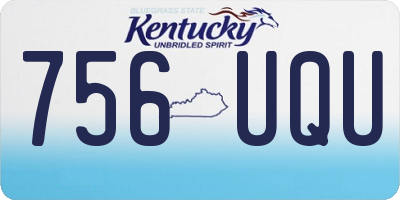 KY license plate 756UQU