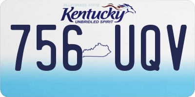 KY license plate 756UQV