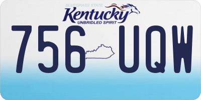 KY license plate 756UQW