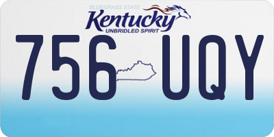KY license plate 756UQY