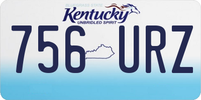 KY license plate 756URZ