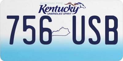 KY license plate 756USB