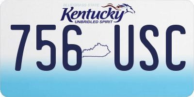KY license plate 756USC